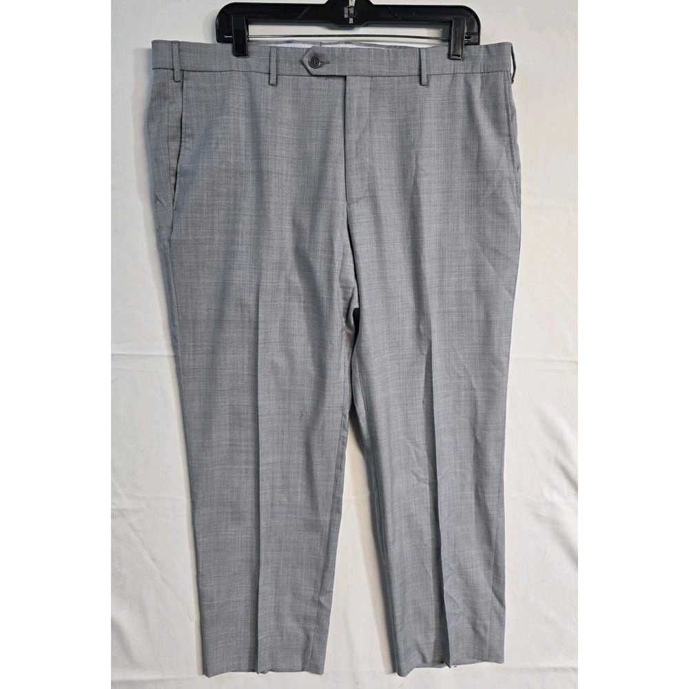 Zignone Dress Pants Mens 38x27 Gray Wool E-Motion Straight Super 100's
